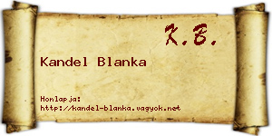 Kandel Blanka névjegykártya