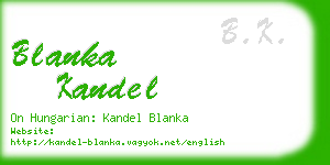 blanka kandel business card
